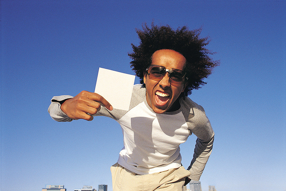 Person celebrating after refinancing a car loan
